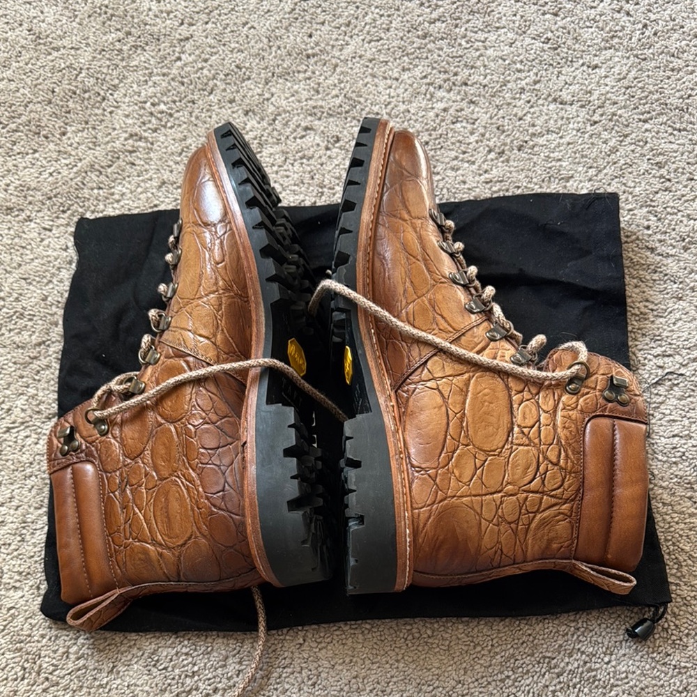 Excellent Taft Genuine Pebbled Leather Handmade Viking Boots